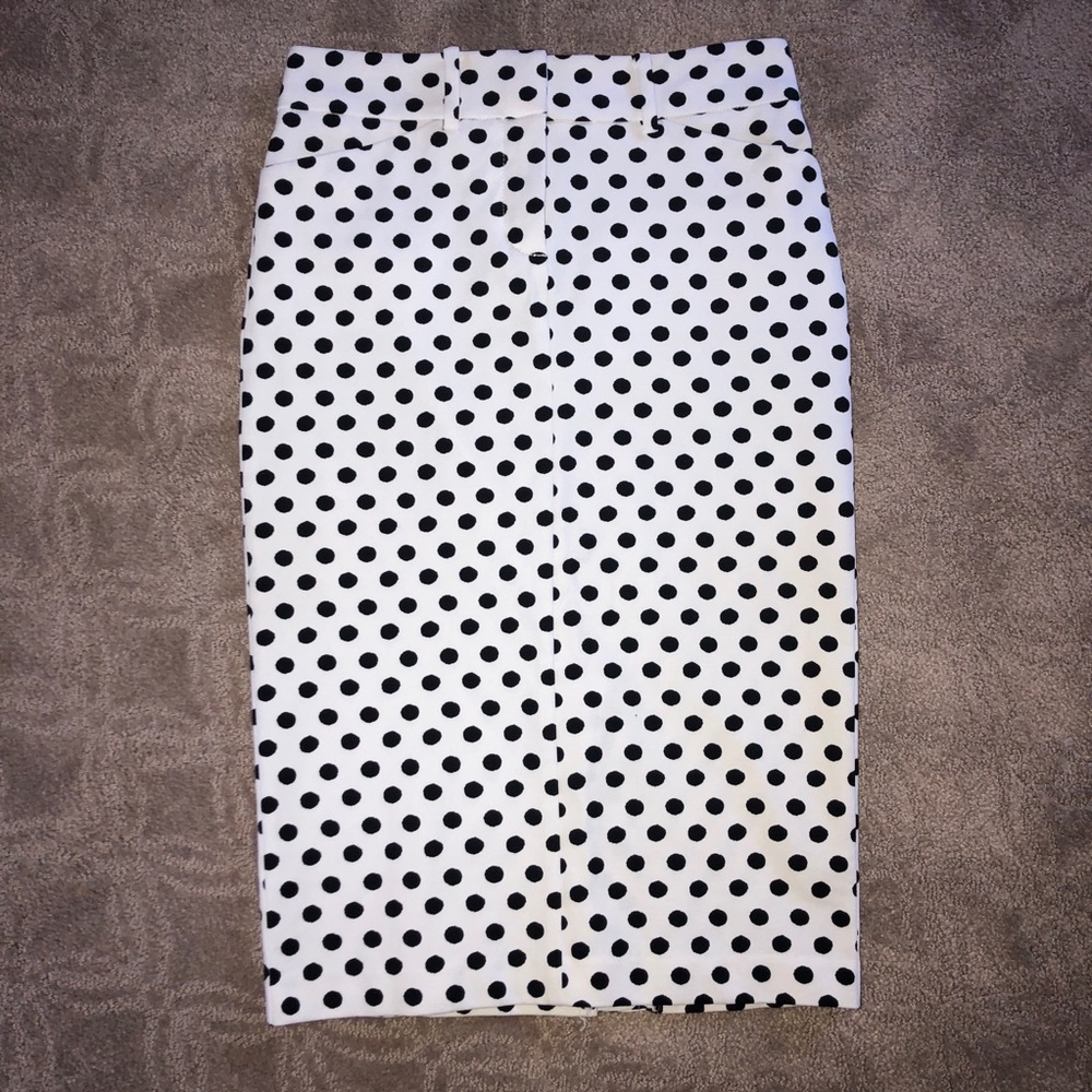 NWOT Black and White Polkadot Pencil Skirt